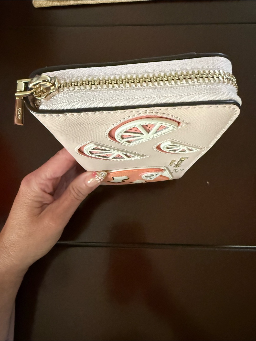 kate spade Pale Pink Zip-around Wallet w/ Citrus Appliqué - *NWT - Picture 2 of 12